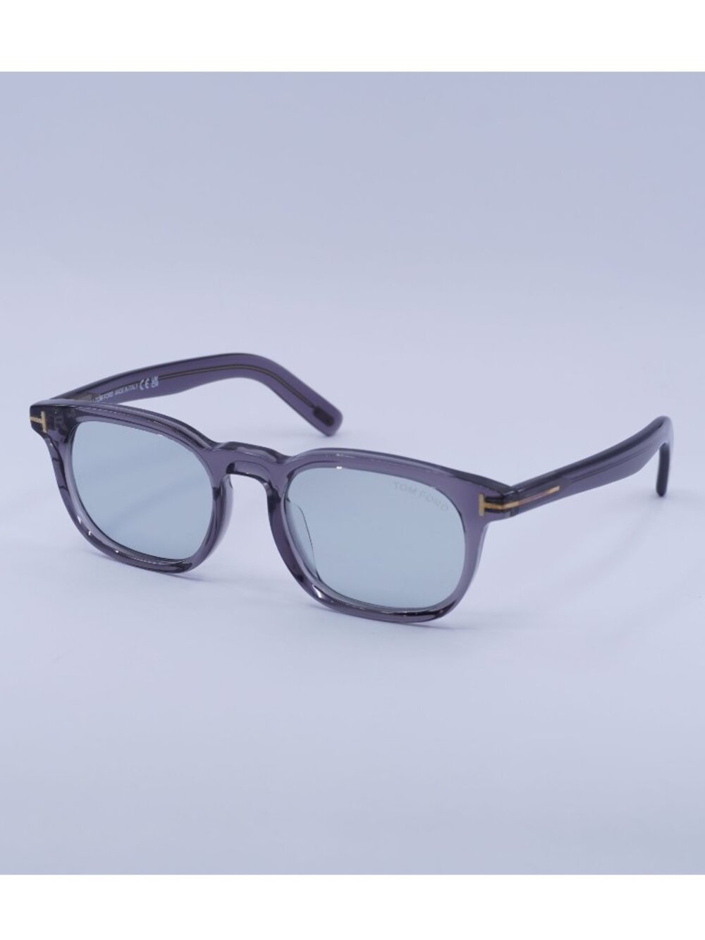 Tom Ford FT1122-D 20A Sunglasses Shiny Grey Square Frame, Smoke Lenses